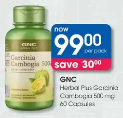 Clicks GNC Herbal Plus Garcinia Cambogia 500 mg 60 Capsules offer