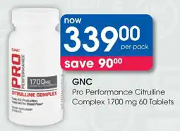 Clicks GNC Pro Performance Citrulline Complex 1700 mg Tablets offer