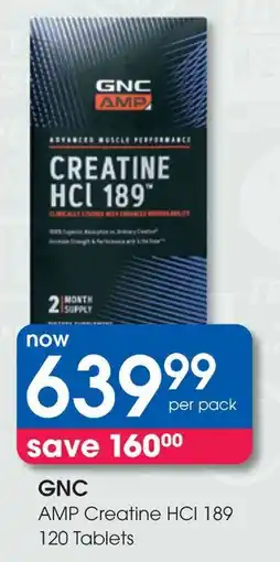 Clicks GNC AMP Creatine HCI 189 Tablets offer
