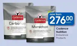 Clicks Cadence Nutrition Endurance Products offer