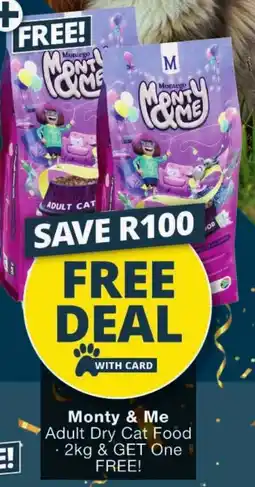 Checkers Monty & Me Adult Dry Cat Food offer