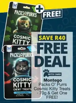 Checkers Montego Packs O' Purrs Cosmic Kitty Treats offer