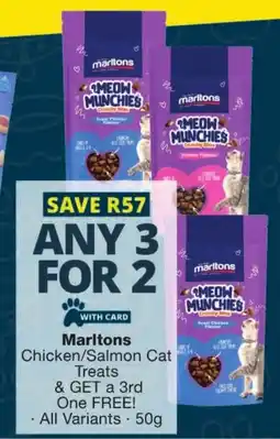 Checkers Marltons Chicken/ Salmon Cat Treats offer