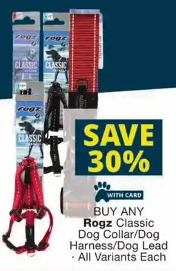 Checkers Rogz Classic Dog Collar/ Dog Harness/ Dog Lead offer