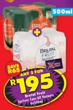 Shoprite Liquor Brutal Fruit Spritzer Cans All Variants offer