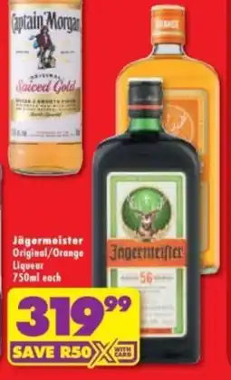 Shoprite Liquor Jagermeister Original/ Orange Liqueur offer