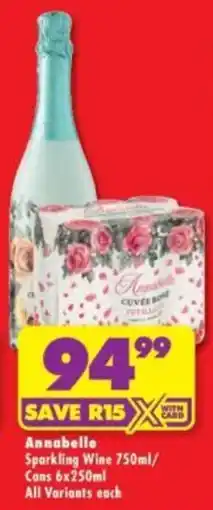 Shoprite Liquor Annabelle Sparkling Wine/ Cans All Variants offer