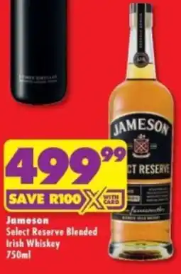 Shoprite Liquor Jameson Select Reserve Blended Irish Whiskey offer