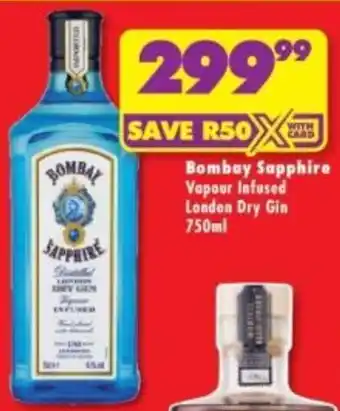 Shoprite Liquor Bombay Sapphire Vapour Infused London Dry Gin offer