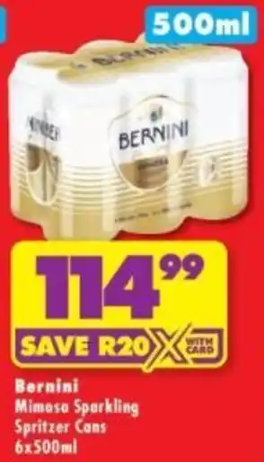 Shoprite Liquor Bernini Mimosa Sparkling Spritzer Cans offer