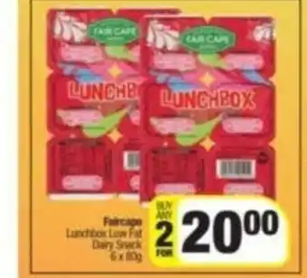 Faircape Lunchbox Low Fat Dairy Snack 6 x 80g