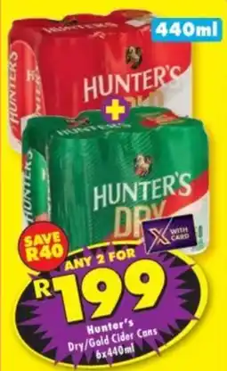Shoprite Liquor Hunter's Dry/ Gold Cider Cans offer