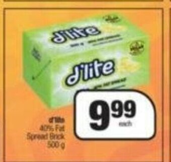 d'Lite 40% Fat Spread Brick 500g