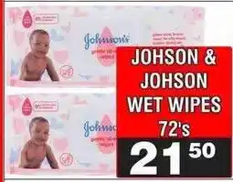 Advance Cash n Carry JOHSON & JOHSON WET WIPES 72's offer