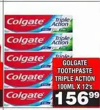Advance Cash n Carry GOLGATE TOOTHPASTE TRIPLE ACTION 100ML X 12's offer