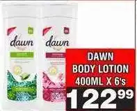 Advance Cash n Carry DAWN BODY LOTION 400ML X 6's offer