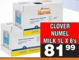 Advance Cash n Carry Clover Numel Milk 1L x 6's offer
