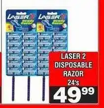 Advance Cash n Carry LASER 2 DISPOSABLE RAZOR 24's offer