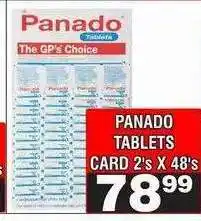 Advance Cash n Carry PANADO TABLETS CARD 2's X 48's offer