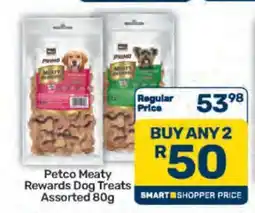 Pick n Pay Petco Meaty Rewards Dog Treats Assorted 80g offer