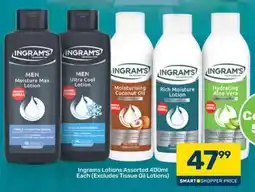 Pick n Pay Ingrams Lotions Assorted 400ml Each (Excludes Tissue Oil Lotions) offer