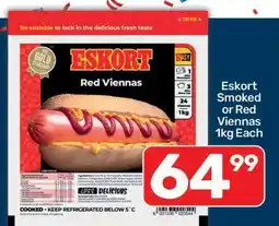 Pick n Pay Eskort Smoked or Red Viennas 1kg Each offer