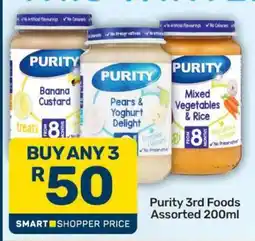 Pick n Pay Purity 3rd Foods Assorted 200ml offer