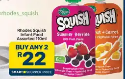 Pick n Pay Rhodes Squish Infant Food Assorted 110ml offer