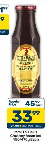 Pick n Pay Mrs H.S.Ball's Chutney Assorted 450/470g Each offer
