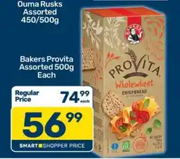 Pick n Pay Bakers Provita Assorted 500g Each offer
