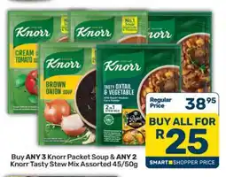 Pick n Pay Knorr Packet Soup & Knorr Tasty Stew Mix Assorted 45/50g offer