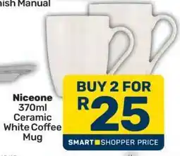 Pick n Pay Niceone 370ml Ceramic White Coffee Mug offer