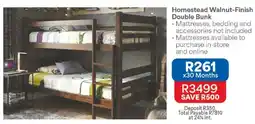 OK Furniture Homestead Walnut-Finish Double Bunk offer
