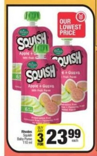 Spar Rhodes Squish Baby Puree 110 ml offer