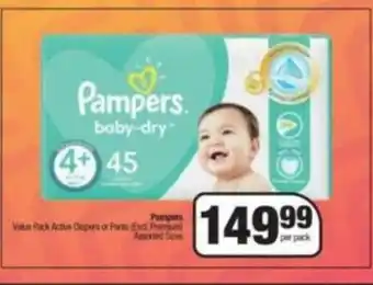 Spar Pampers Value Pack Active Diapers or Pants offer