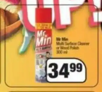 Spar Mr Min Multi Surface Cleaner or Wood Polish 300 ml offer