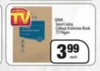 Spar Spar Good Living College Excercise Book 72 Pages offer