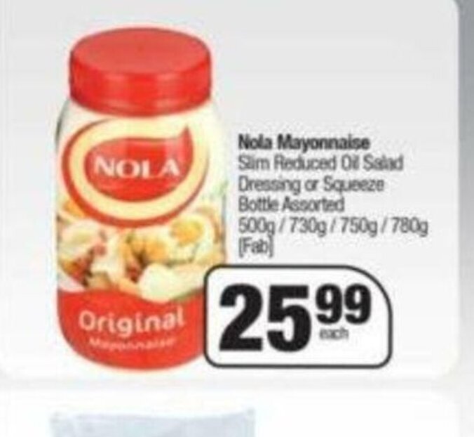 Nola Mayonnaise offer at Spar