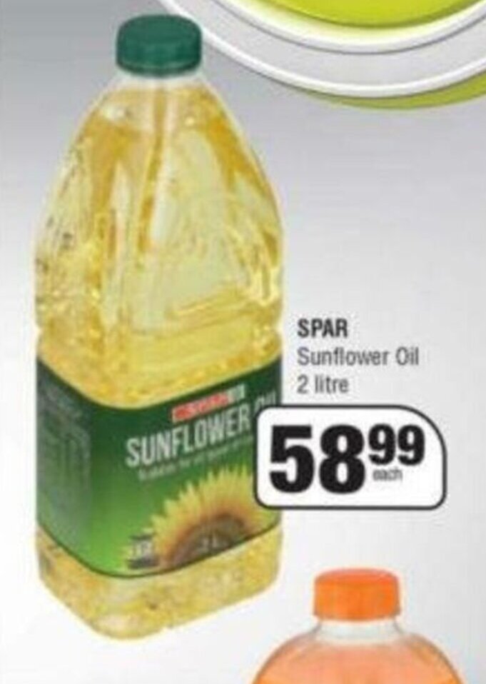 Spar Sunflower Oil 2 Litre offer at Spar