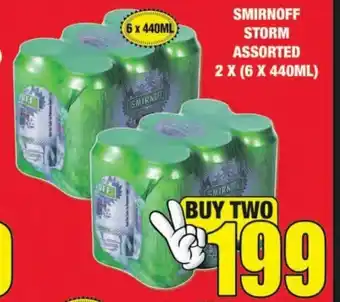 Boxer Liquors Smirnoff Storm Assorted 2x (6x440ml) offer