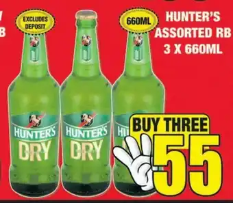 Boxer Liquors Hunter's Assorted RB 3 x 660 ml offer