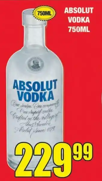 Boxer Liquors Absolut Vodka 750 ml offer