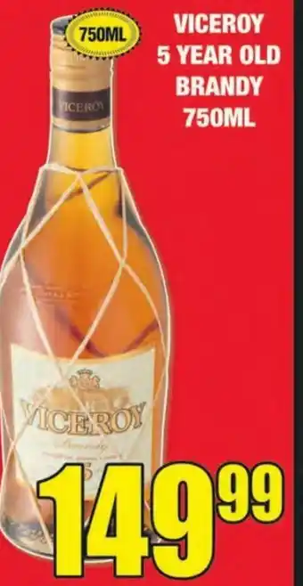 Boxer Liquors Viceroy 5 Year Old Brandy 750 ml offer