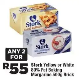 OK Foods Stork Yellow or White 80% Fat Baking Margarine Brick offer