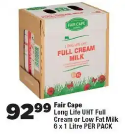 OK Foods Fair Cape Long Life UHT Full Cream or Low Fat Milk offer