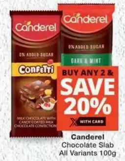 MediRite Canderel Chocolate Slab All Variants offer