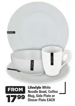OK Foods Lifestyle White Noodle Bowl, Coffee Mug, Side Plate or Dinner Plate offer