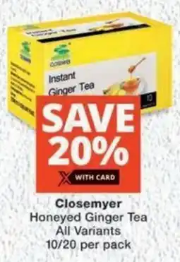 MediRite Closemyer Honeyed Ginger Tea All Variants offer