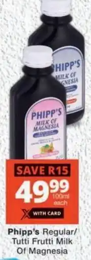 MediRite Phipp's Regular/ Tutti Frutti Milk Of Magnesia offer