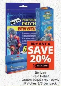 MediRite Dr. Lee Pain Relief Cream/ Spray/ Patches offer